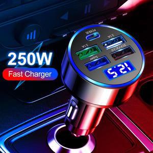 250W PD USB 차량용 충전기 iphone 호환 13 Pro Xiaomi Huawei samsung 호환 고속 C타입 휴대폰 어댑터