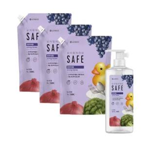 세이프 주방세제 천연미네랄 오리지널 리필 1L 3개 + 용기 385ml