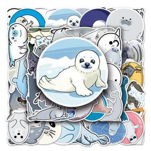 50Pcs 인감 시리즈 만화 귀여운 방수 스티커 스케이트 보드 스노우 레트로 비닐