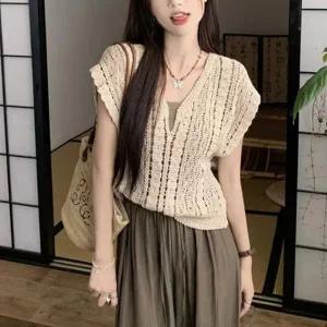 니트나시/조끼나시/그물나시/시스루나시/비키니커버업/비키니니트/해먹니트/해변룩/바캉스룩/휴양지룩
