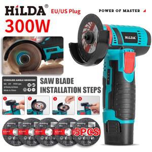 전동그라인더 전동 HILDA 연마기 미니 앵글 공구 그라인딩 12V 다이아몬드 머신 충전식 절단 19500RPM 무선