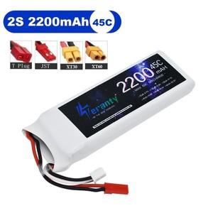 TERANTY Lipo 배터리 RC FPV 비행기 헬리콥터 드론  모델 레이싱 카 취미 JST XT60 7.4V 2S 2200MAH