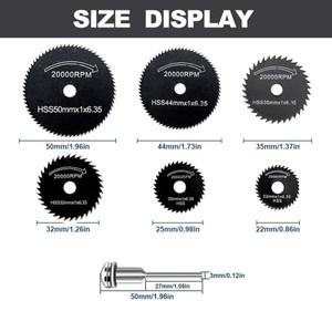 7Pcs 전기 드릴 원형 톱 블레이드 미니 목공 금속 커팅 HSS 디스크 Dremel 회전 도구 액세서리