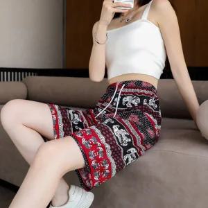 [별별창고] 코끼리 냉장고 반바지 여성 여름 몸빼 플리츠 하이웨스트 쿨바지 바지