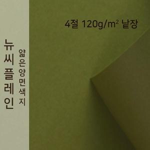 종이문화 뉴씨플레인 얇은 양면 색상지 120g 4절 No.41 올리브색 낱장 1매 색도화지 A4용지 A3사이즈 색지