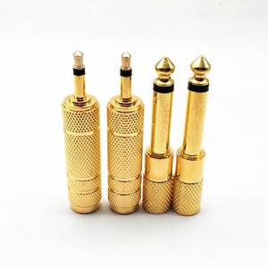 2개/몫 6.35mm 수 3.5mm 암 모노 잭 플러그 단일 오디오 케이블 어댑터 마이크 이어폰 앰프 AUX 변환기