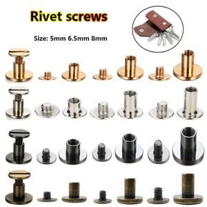 20PCS 가죽 공예 리벳 네일 수하물 둥근 스트랩 머리 신발 볼트 솔리드 부기 나사 가방 8MM