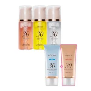 메노킨 30초 퀵 버블 마스크 3종  글로우 앤 클리어 젤 선크림 2개 1세트