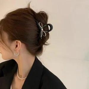 꼬임 리본 포인트 헤어 머리 집게 핀