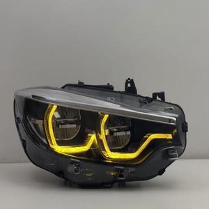 BMX F32 F33 F36 F80 F82 M3 M4 LCI 헤드라이트 노란색 흰색 DRL 아이콘 타입 LED 헤드라이트 상향등 하향