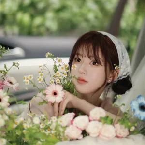 레이스 헤어스카프 꽃무늬 삼각 두건 피크닉 여행 DD-13237