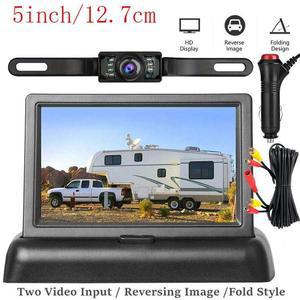 거치형 TV 모니터 5 TFT LCD HD 스크린 접이식 자동차 후방 카메라 백업 차량 주차 쉬운