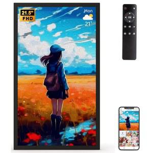 대형 디지털 액자 - 21.5인치 스마트 휴대폰에서 듀얼 WiFi 로드, 1920x1080 FHD IPS, 32GB, 화면 투사 및 동기화 화면, 전체 기능, 사진 동영상 즉시 공유