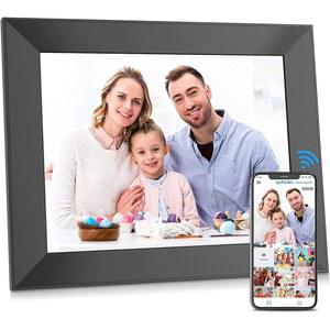 풀자 WiFi 디지털 액자 9인치, IPS 터치스크린 HD 디스플레이가 탑재된 스마트 액자, 8GB 스토리지, 무료 앱, 이메일, 클라우드(블랙)를 통해 사진이나 동영상을 쉽게 공유할 수 있습니다