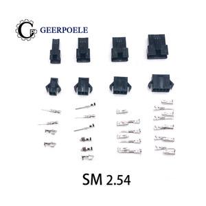 SM 2P 3P 4P 5P 피치 커넥터, 암 및 수 하우징 단자 2P, 2R JST SM2 54, 10 세트/로트, 2 54MM