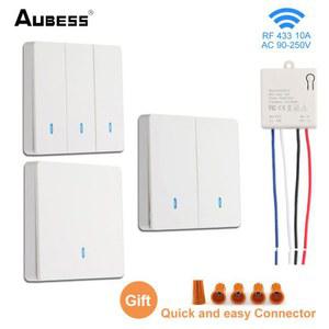 433MHZ 무선 스마트 홈 벽 패널 라이트 90V 250V RF 릴레이 인터럽터 LED 램프 팬 DIY