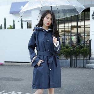 후드 바람막이 레인코트 여성우의 코트형우비