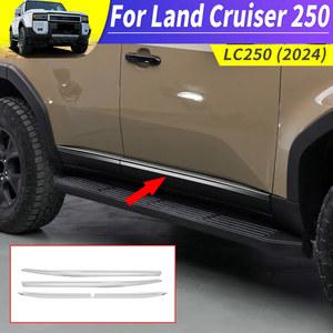 적용 가능 도요타 랜드 크루저 250 1958 프라도 LC250 자동차 문 허리 라인 크롬 장식 스트립 For Toyota Land Cruiser Prado 외부 업그레이드 액세서리 바디 키트 수정 튜닝