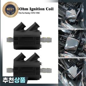 오토바이 블랙 점화 코일 듀얼 파이어 출력 할리 투어링 FLH 다이나 FXD 스포스터 소프테일  트윈 1970-199