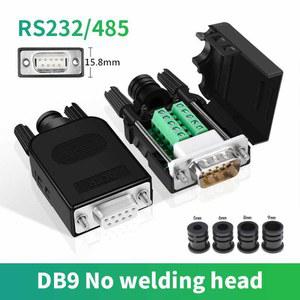 얇은 DB9 솔더 프리 커넥터 RS232 485 422 직렬 포트 플러그 솔더리스 9핀 배선 터미널 D SUB MALE FEMALE COM 포트 어댑터