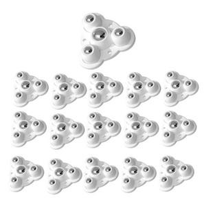 16Pcs 자기 접착 유형 음소거 공 범용 휠 4 구슬 캐스터 바퀴 300Kg 스테인레스 스틸 흰색 내구성
