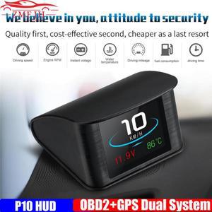 OBD HUD P10 자동차 헤드업 디스플레이 온보드 컴퓨터 디지털 속도계, 연료 소비 액세서리 맞춤형