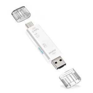 고품질 3in1 비즈 USB 멀티 C타입 5핀 화이트 카드리더기 (WFJ9138)