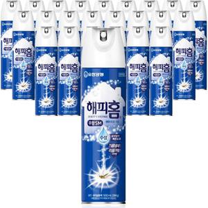 유한양행 해피홈 에어로솔 무향 500ml x 24개 모기약 살충제 킬라 파리 벌레 모기 약 퇴치 킬라
