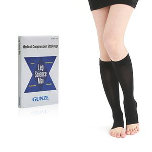 군제 의료용 압박밴드 무릎형(블랙, 트임), 다리부종 붓기 관리, 하지정맥류 예방