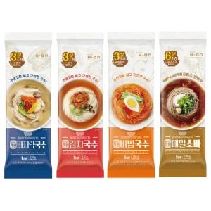 바로디미방 바로먹는 간편국수 4종 (바지락, 김치, 비빔, 메밀소바)