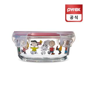 [파이렉스] 스누피 4면밀폐용기 원형 380ml 3개입