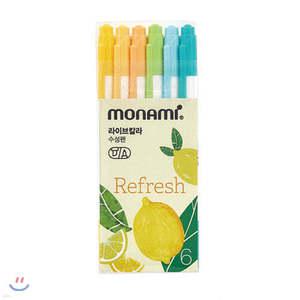 모나미 라이브칼라 6색 세트_Refresh