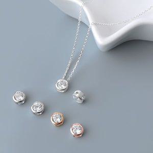 비즈아이 [8-508-01]순은펜던트 큐빅알캡통과형 5mm 실버925 ,1개