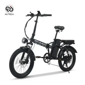 AU테크 스카닉 M20 MAX 바팡모터 최대 850W 접이식 전동 전기자전거 48V 10Ah 블랙(무광), 50.8cm(20인치)