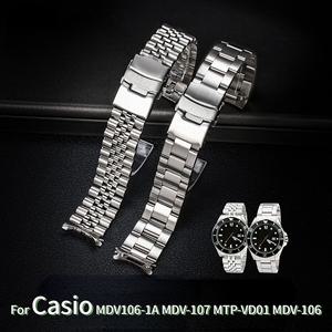 메탈시계줄 카시오 MDV106-1A MDV-107 MTP-VD01 MDV-106D 스트랩 스테인레스 스틸 팔찌 금속 20mm 22mm 교