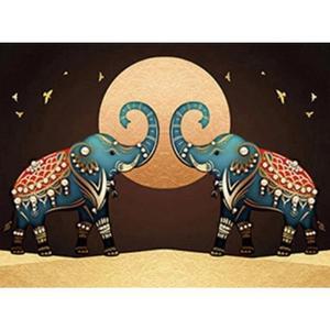 [RGL5R59P]달빛 재물 복 코끼리 패브릭 보석십자수 40x50