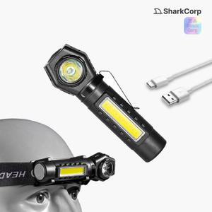 3in1 다용도 LED 충전식 손전등 헤드랜턴 작업등 64g 초경량 자석부착 캠핑 등산
