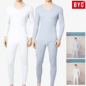 BYC 남자내복 고급 순면 면100 겨울 보온 내의 시보리 상하 세트