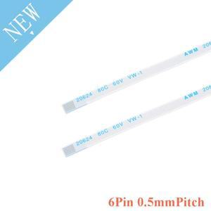 FPC FFC 리본 플렉시블 플랫 케이블  길이 역방향 와이어 0.5mm 피치  6 핀  10mm  15 cm  20 25 30 10 개