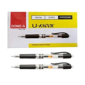 동아 유노크 펜 0.5mm 검정 12개입 1타/노크펜/노크식펜/큐노크볼펜/유노크볼펜/동아볼펜U/볼펜12자루/유노