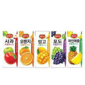 [기타]델몬트 드링크 3박스 골라담기 190ml 72팩 오렌지 망고 파인애플 사과 포도 과일 주스