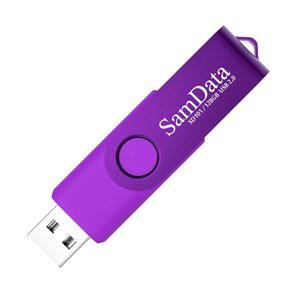 SamData 128GB USB 플래시 드라이브 1팩 엄지 메모리 스틱 점프 드라이브(저장 및 백업용 LED 조명 포함)(퍼플 1팩)