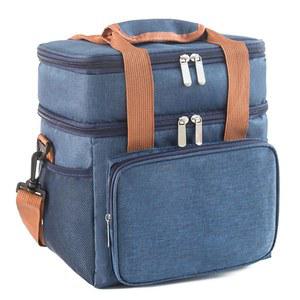 휴대용 디자인으로 단열 처리된 WearComfy 도시락 가방 여성용, 여성용 - 내구성이 뛰어난 옥스포드 원단, 대용량, 보온성 유지, 방수 및 세척이 용이한 11 (H) 10 (L) 7 (W) 네이비블루