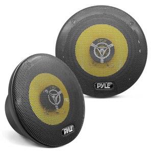 Pyle Car 삼방향 스피커 시스템 - 프로 6.5인치 280와트 4옴 미드 트위터 구성 요소 오디오 사운드 스피커, 40온스 자석, 2.25 u201D 마운트 깊이가 표준 OEM에 적합 PLG6.3(페어), Yellow /Black