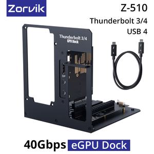 Z-510 노트북용 외장 GPU 독 NVIDIA AMD GPU와 호환 가능 USB4 썬더볼트 3/4 eGPU 인클로저 PD 85W 40Gbps