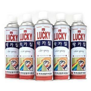 럭키산업 럭키 락카칠 스프레이형 물체 도색제 색상 옵션선택 420ml 도장 컬러 페인트 셀프 DIY 라카 보수