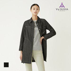 [올리비아로렌][비비올리비아] 데님 롱 블라우스_VVBNLYS2121