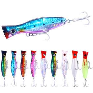 1pc 43g 대형 포퍼 낚시 미끼 Pesca 트레블 후크 스노우 인공 하드 잉어 태클