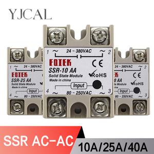 SSR-10AA SSR-25AA 10A 25A 40A 솔리드 스테이트 릴레이 모듈 80-250V 입력 AC 24-380V 출력