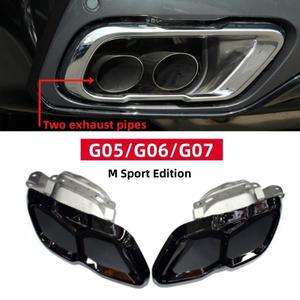 BMW 호환 배기 파이프용 사각 마우스 테일 스로트 커버 블랙 소음기 G05G06G07M60i X5X6X7